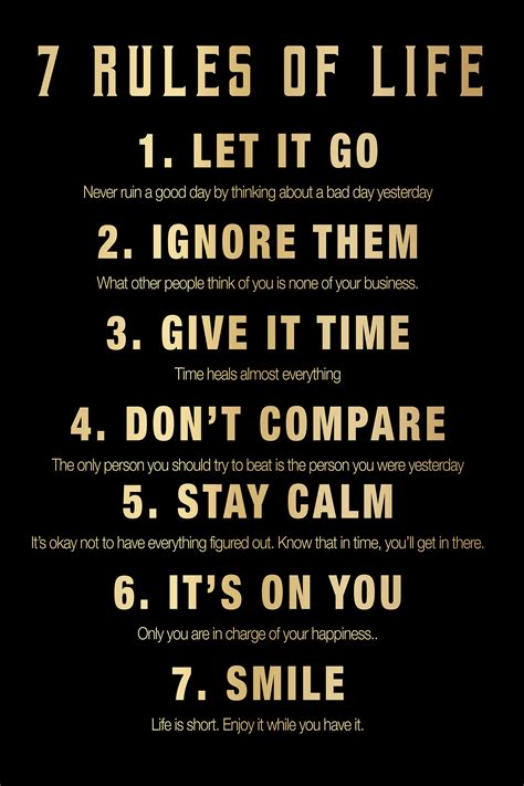 Printable 7 Rules Of Life